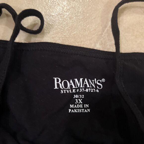 Roamans Black Camisole Top w/ Adjustable Straps - Size 3XL 30/32 - Picture 3 of 7